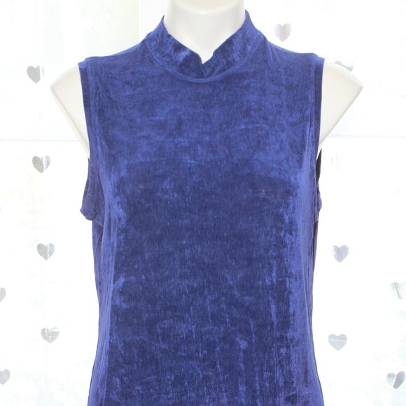 #363 Private Edition by Chico's Blue Dressy Tank with High Neck Size 3 - Picture 1 of 9